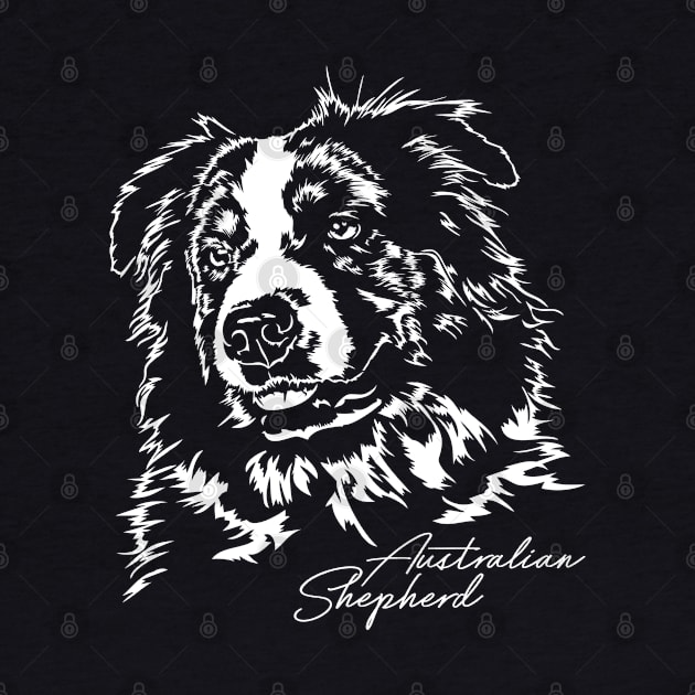 Australian Shepherd Aussie dog lover portrait by wilsigns